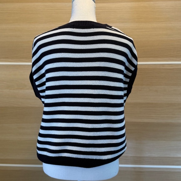 Classic Navy and White Striped Crew Neck Sweater - Picture 4 of 7